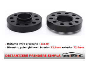 Distantiere 5x120 72,6 – 15mm BMW Black Edition – pentru stabilitate și aspect sport