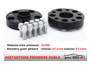 Distantiere roti 4X100 57,1 40mm prindere dubla prezon