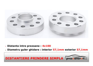 Distantiere roti 4x100 57,1 25mm silver edition