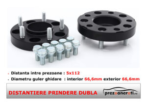Distanțiere roți 5x112 66,6 25mm prindere dubla m14x1,5 pentru VW, Audi și Mercedes – stabilitate și aspect sportiv