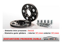 Distantiere roti 5X112 57,1 15mm prindere dubla black-edition