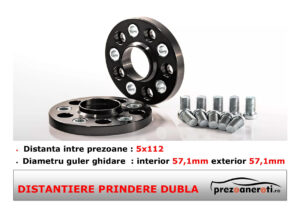 Distantiere roti 5X112 57,1 15mm prindere dubla black-edition
