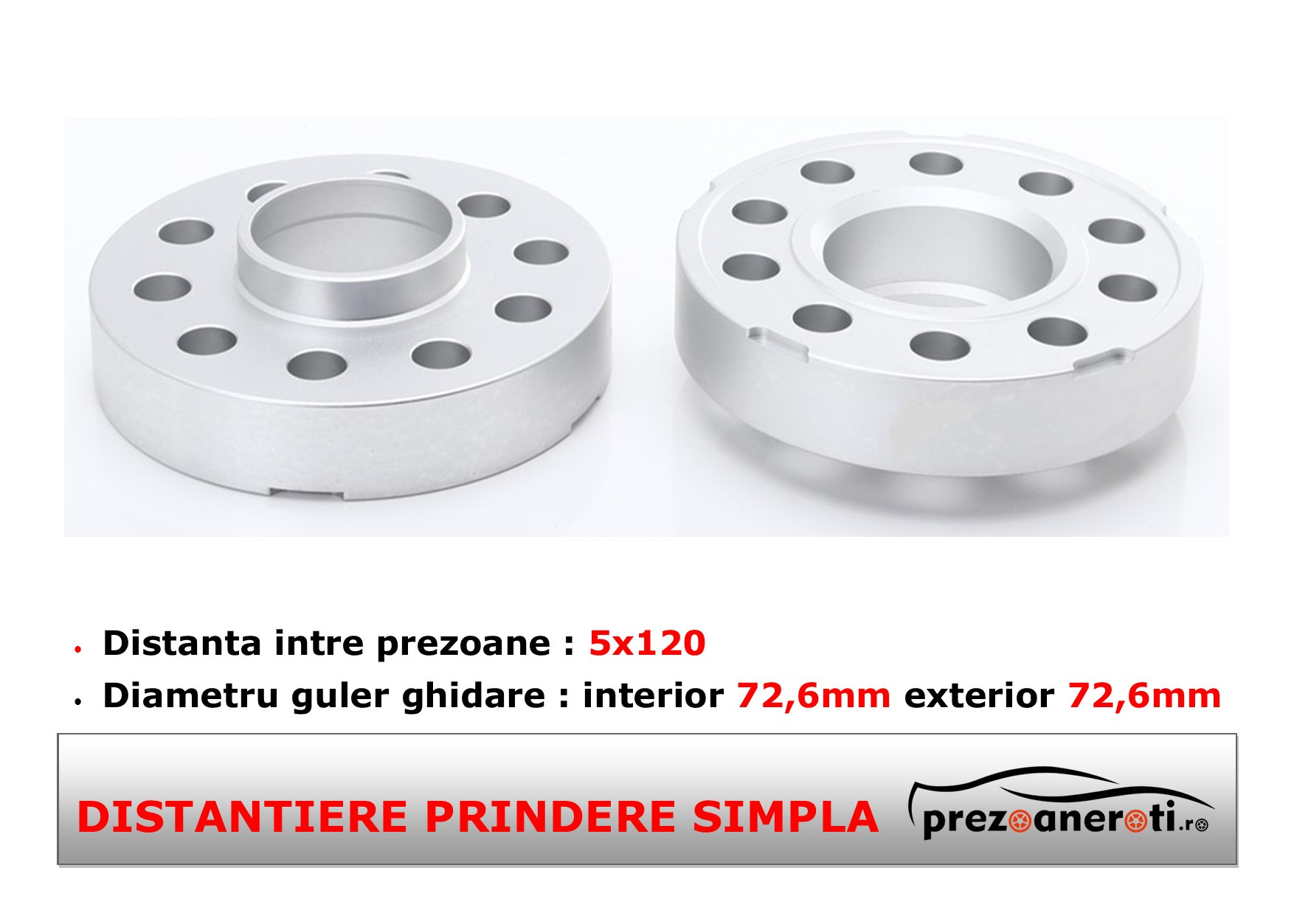 Distantiere roti 5X120 72,6 15mm silver-edition Distantiere 5x120 72,6 15mm pentru roți, ideale pentru stabilitate și aspect sport