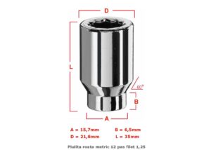 PIULITA ROATA METRIC 12 PAS FILET 1,25 CONICA IMBUS OFF-ROAD – COD N1225CI-off21