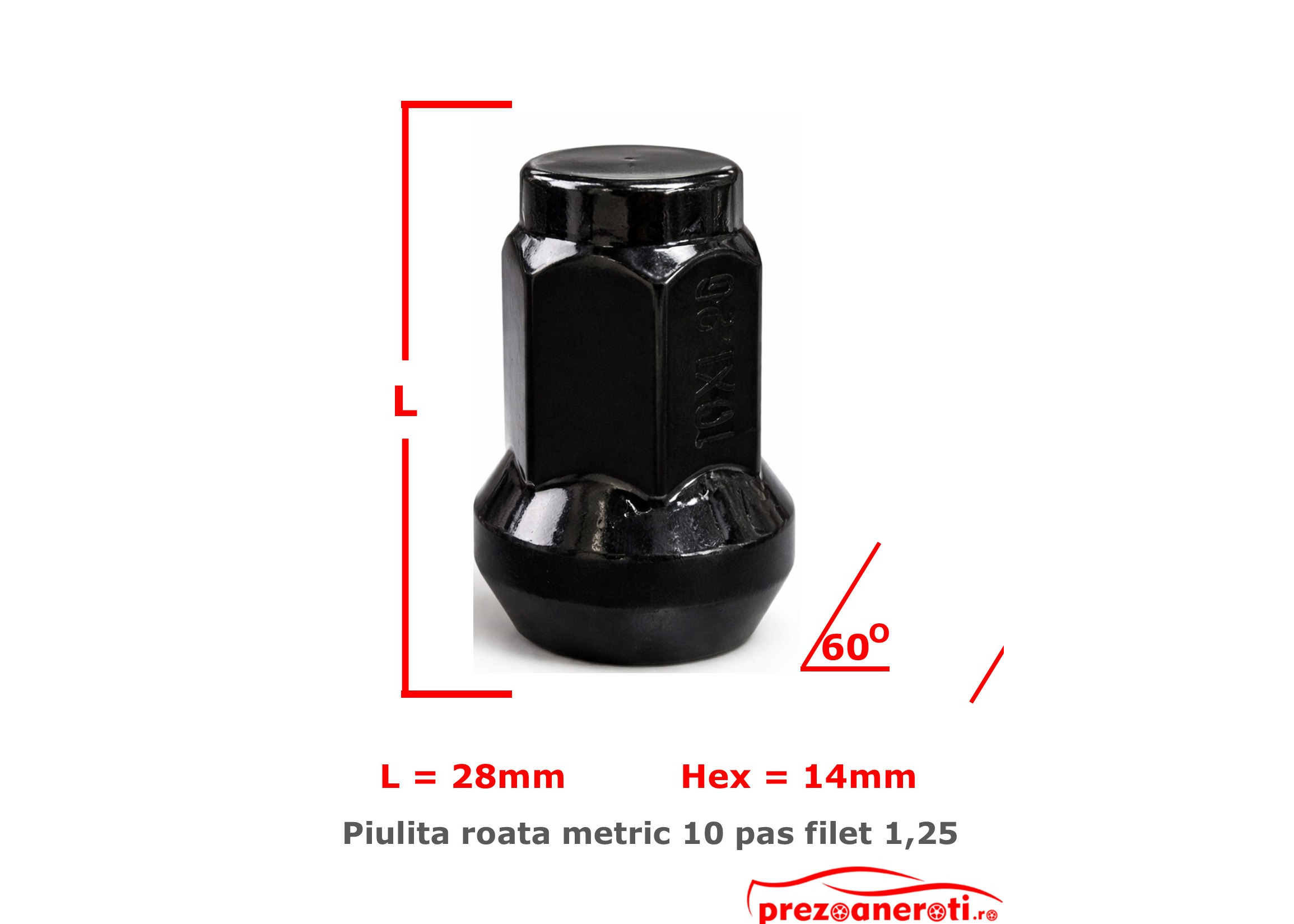 Piulita M10x1,25 pentru ATV - Buggy Piulita M10x1,25 Atv - Buggy